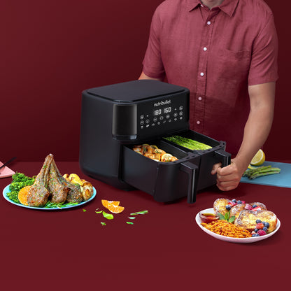 Nutribullet NBA081B 8L Twin Drawer Air Fryer Black