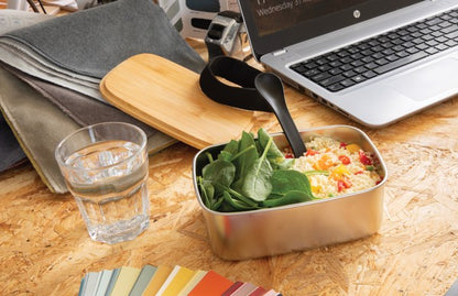Premium Stainless Steel Lunchbox with Bamboo Lid & Spork for Healthy Meals