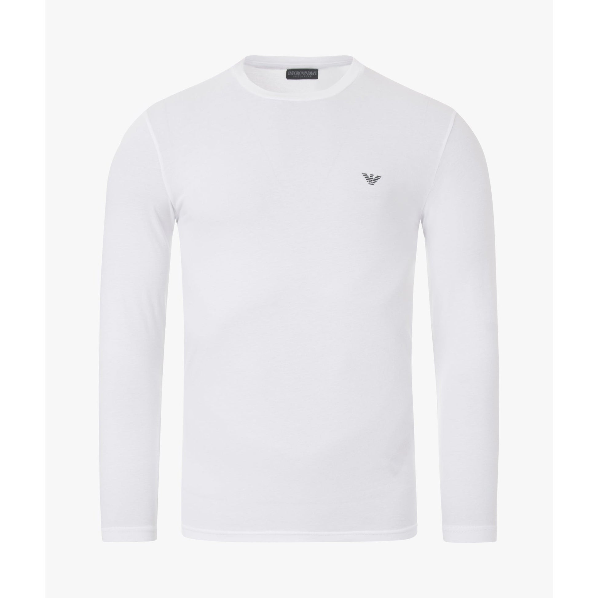 Emporio Armani Skinny Fit White Long Sleeve Loungewear T-Shirt