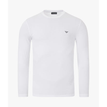 Emporio Armani Skinny Fit White Long Sleeve Loungewear T-Shirt