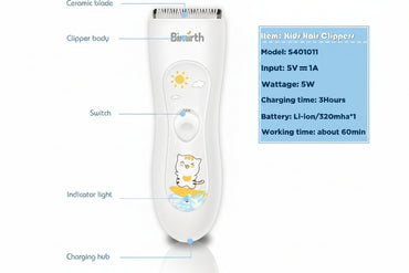 Bimirth S401011 Children's Hair Clipper with Attachments