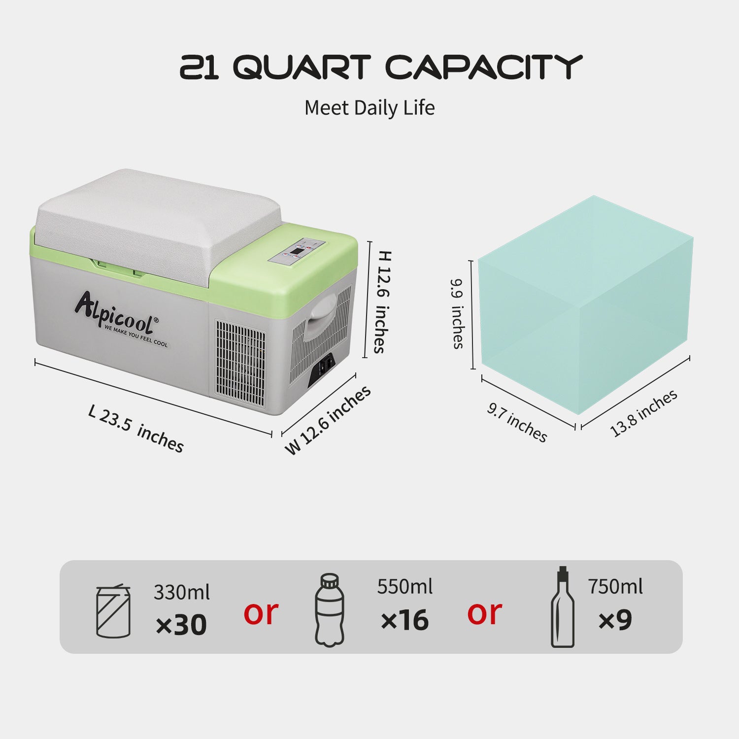 Alpicool Y20T Portable Car Fridge 20L Single Zone