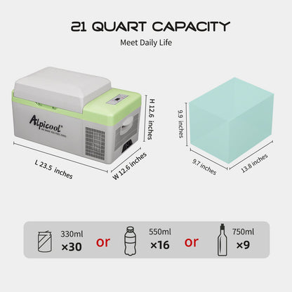 Alpicool Y20T Portable Car Fridge 20L Single Zone
