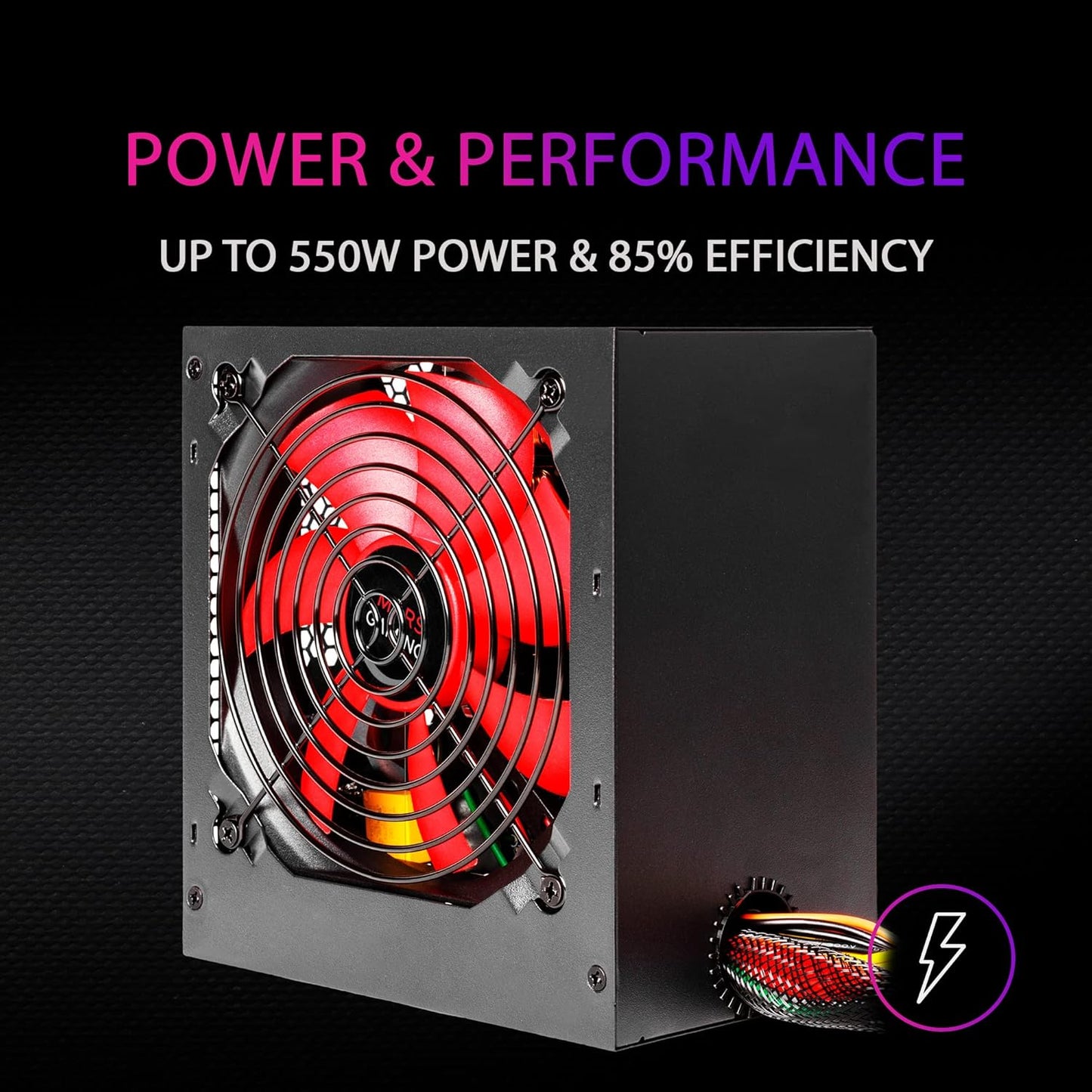 Mars Gaming MPII550 550W ATX Power Supply – 85+ Efficient Fan