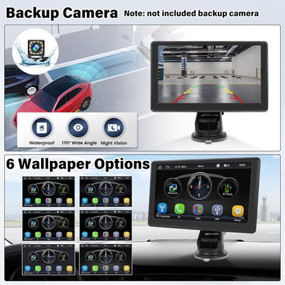 SIXWIN 7‑inch Portable Wireless CarPlay Android Auto Touchscreen Stereo