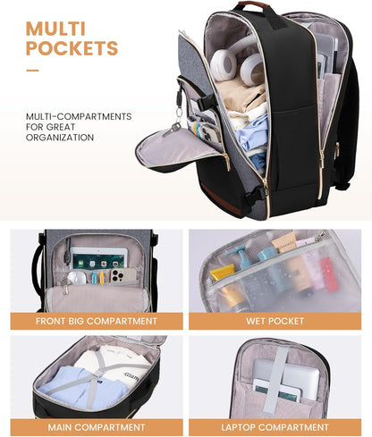 LOVEVOOK 40L Waterproof Travel Backpack with Laptop Sleeve for Hand Luggage