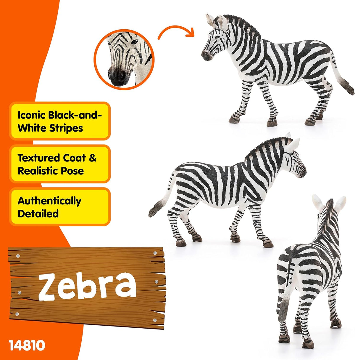 Schleich 14810 Zebra Mare Animal Figure