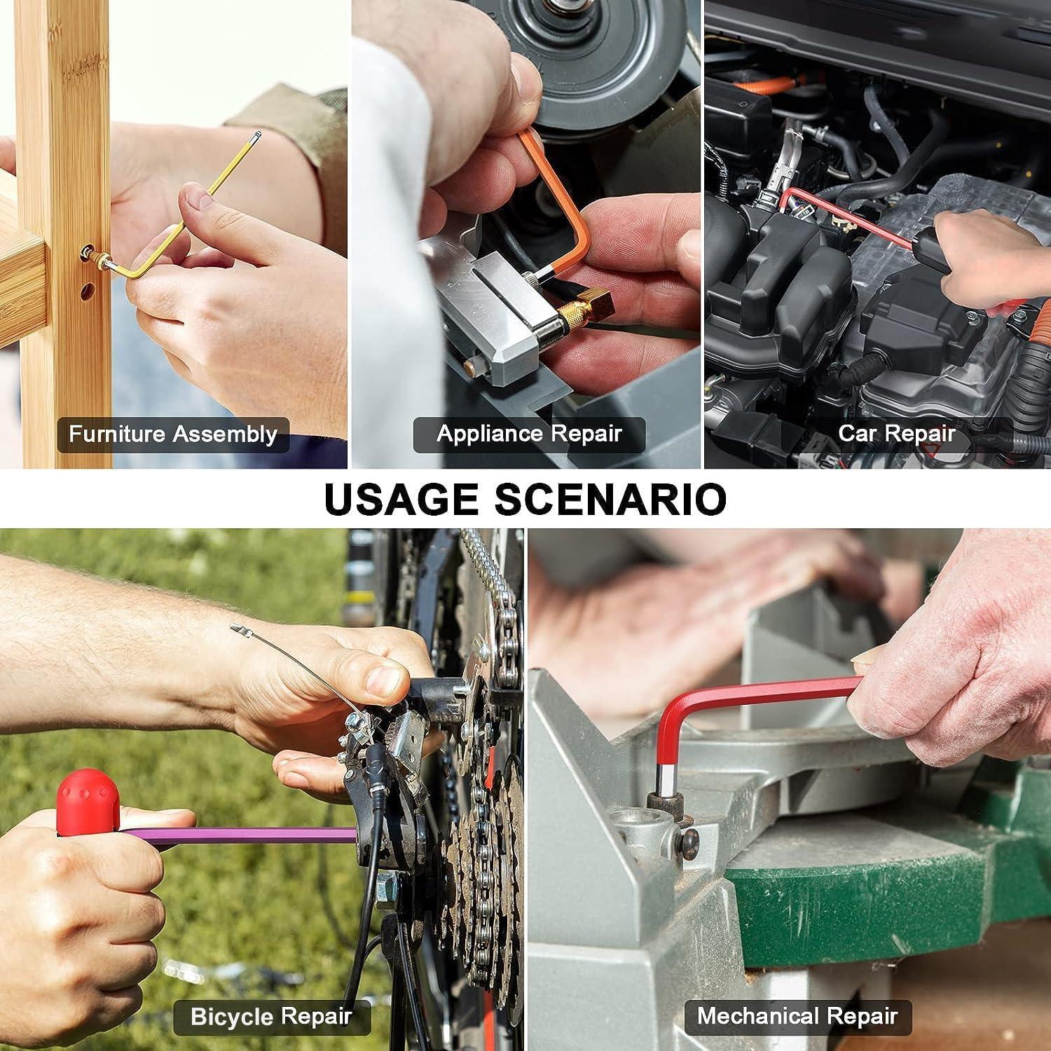 9-Piece Metric Allen Key Set – Color‑Coded Cr‑V Hex Wrenches - Gomix Brands Outlet