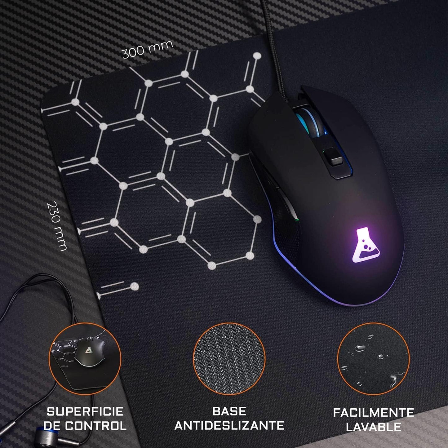 THE G-LAB Yttrium Gaming Keyboard Mouse Combo with Backlit Keys