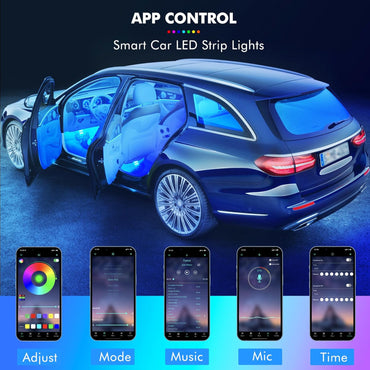 YAOBLUESEA 12V 6.5M Waterproof RGB LED Car Interior Light Kit