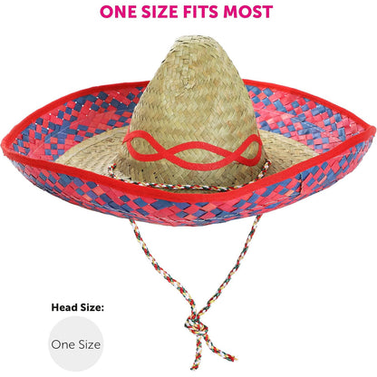 Mexican Green Embroidered Sombrero – Festive Straw Hat for Parties