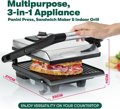 BELLA 17874 Electric Panini Press and Indoor Grill 1400W Stainless Steel