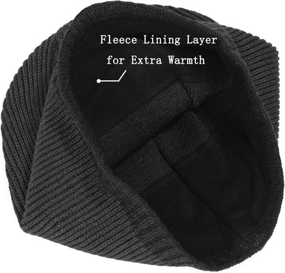 ZLYC Men's Fashion Knit Beanie: Warm, Thick, Fleece-Lined Winter Skull Cap
