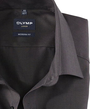 Olymp Luxor Men's Business Shirt, Long Sleeves, Plain, Modern Fit, Global Kent Collar