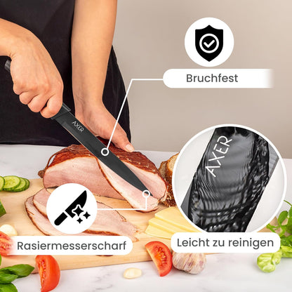Axer 20cm Professional Black Kitchen Knife – Precision Cutting Tool