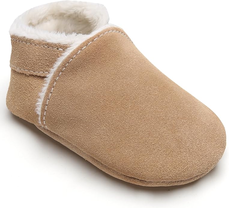 Cozy Leather Baby Slippers for Girls and Boys Warm Winter