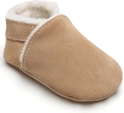 Cozy Leather Baby Slippers for Girls and Boys Warm Winter