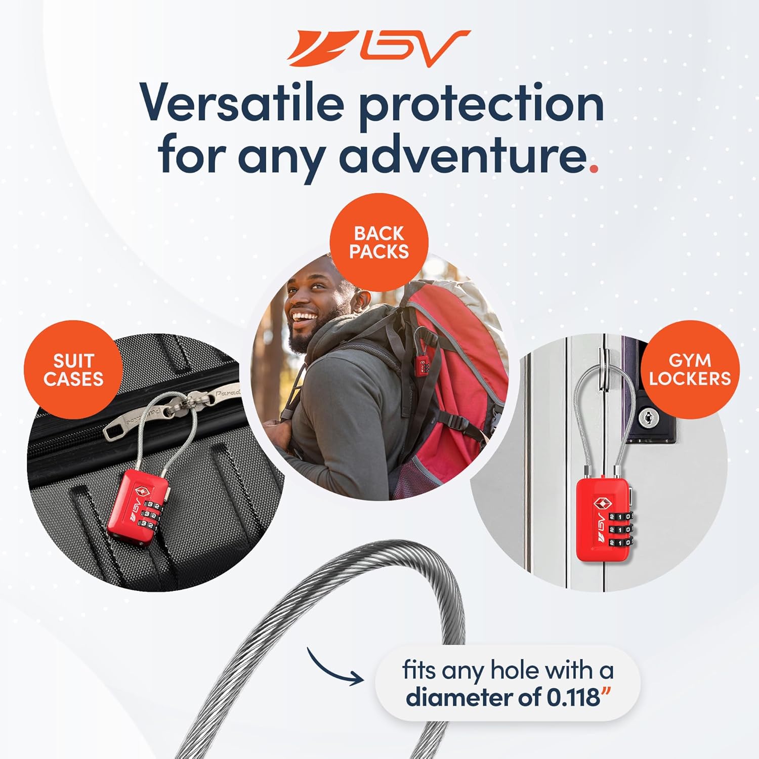 TSA-Approved Red Combination Travel Lock Set – 6 Pack for Luggage