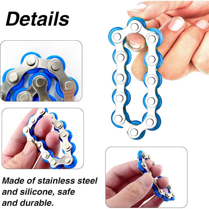 Yomiie 12-Roller Flippy Chain Fidget Toy, ADHD, Anxiety, Stress Relief