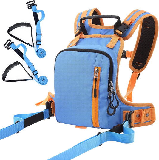 STLOVe Adjustable Kids Ski Harness Backpack with Backpack Blue