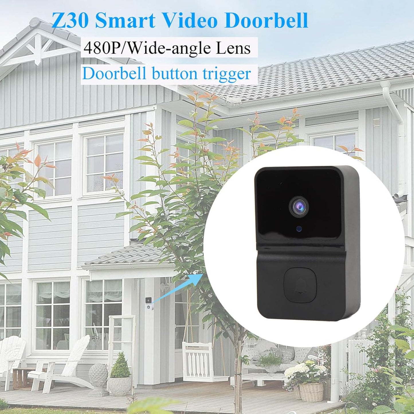 Annadue Smart Video Doorbell 1080P HD Night Vision 2-Way Audio Cloud Storage 2.4GHz WiFi for iOS Android