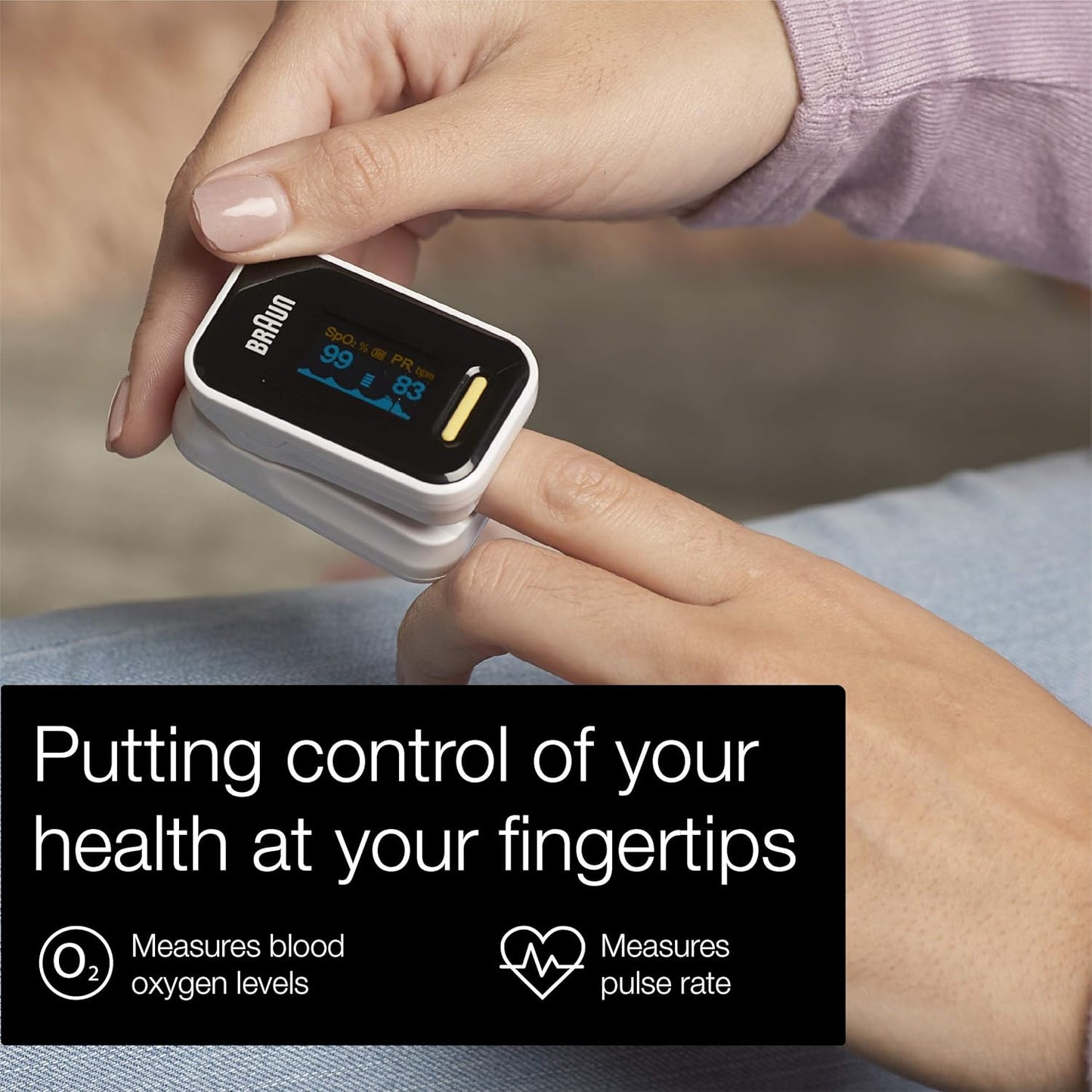 Braun Pulse Oximeter for Adults and Children 12+, Clinically Validated Accuracy