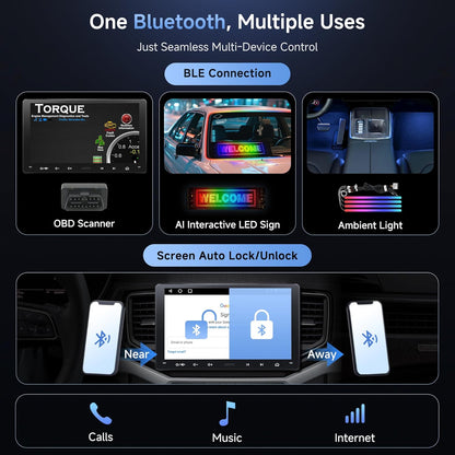 9‑Inch Android Double‑DIN Stereo with Wireless CarPlay, GPS, Backup Camera