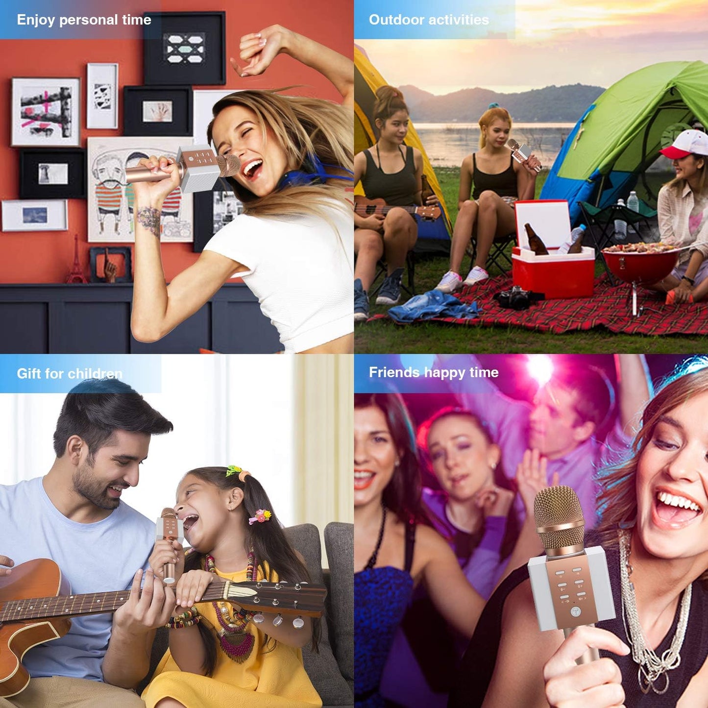 TOSING 008 Wireless Bluetooth Karaoke Mic with 10W Stereo Speakers