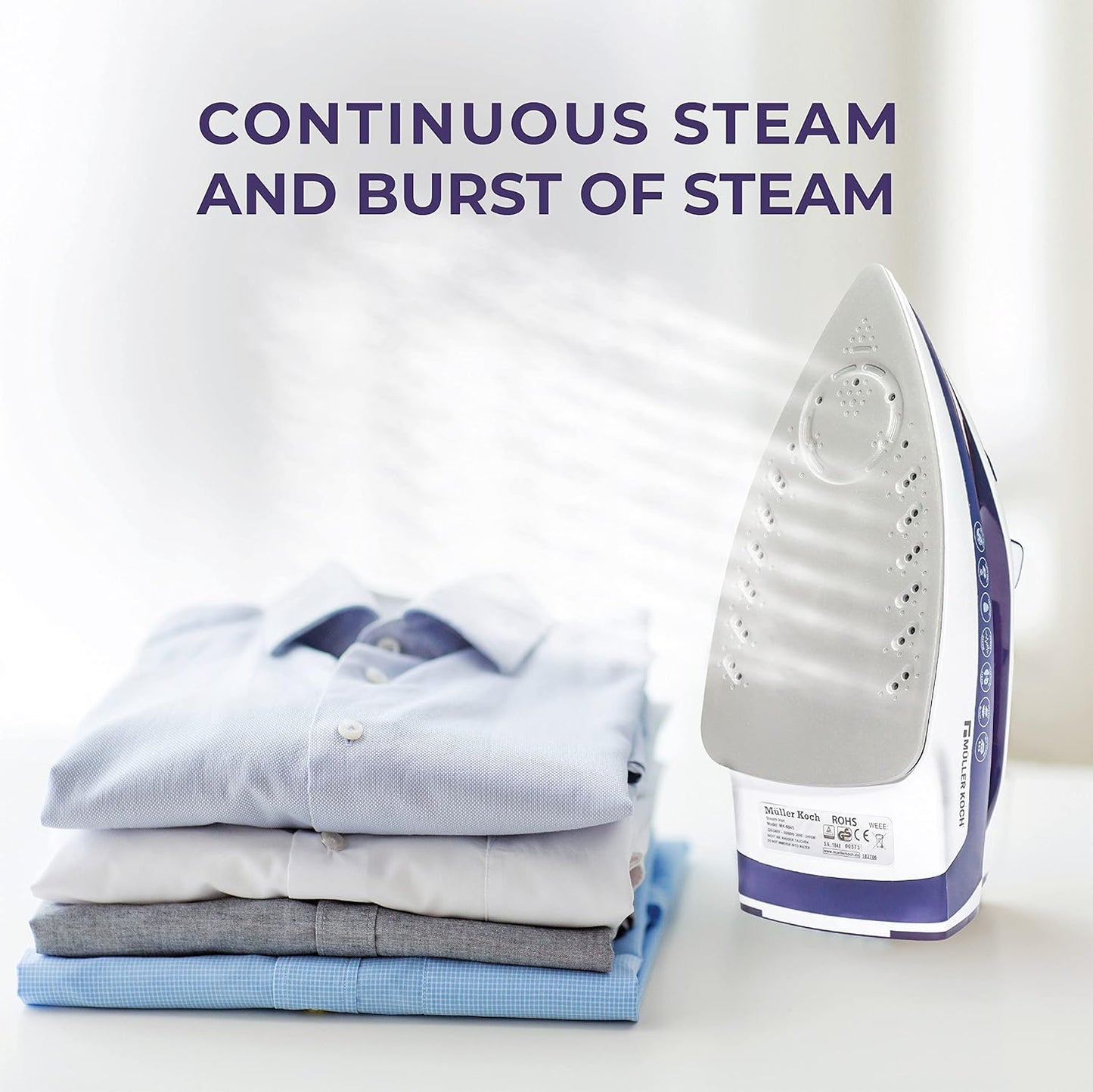 Mueller Koch MK-6045 2400W Ceramic Steam Iron with Auto Shutoff
