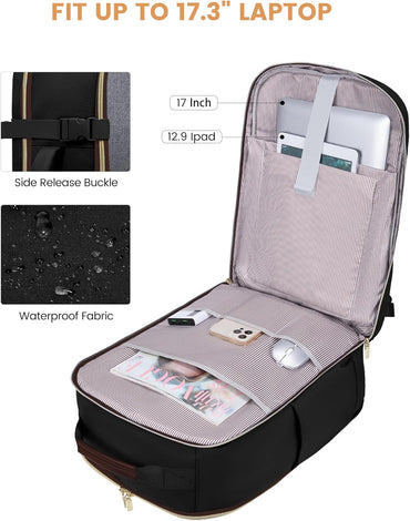 LOVEVOOK 40L Waterproof Travel Backpack with Laptop Sleeve for Hand Luggage