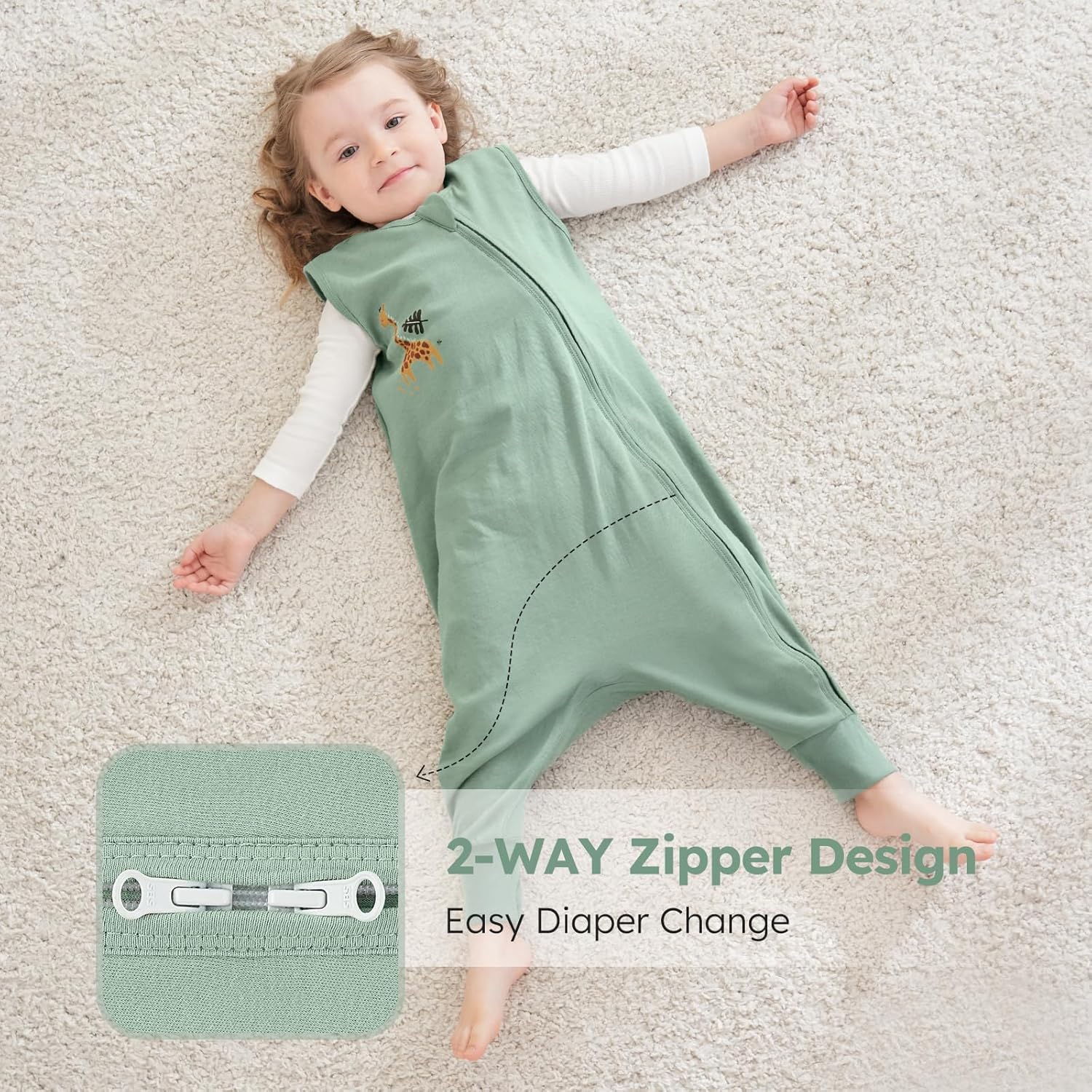 Yoofoss 2 x Baby Summer Sleeping Bags with Feet 100% Cotton