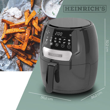 Heinrichs Digital LED Hot Air Fryer: Healthier Frying, Baking, Roasting, Grilling