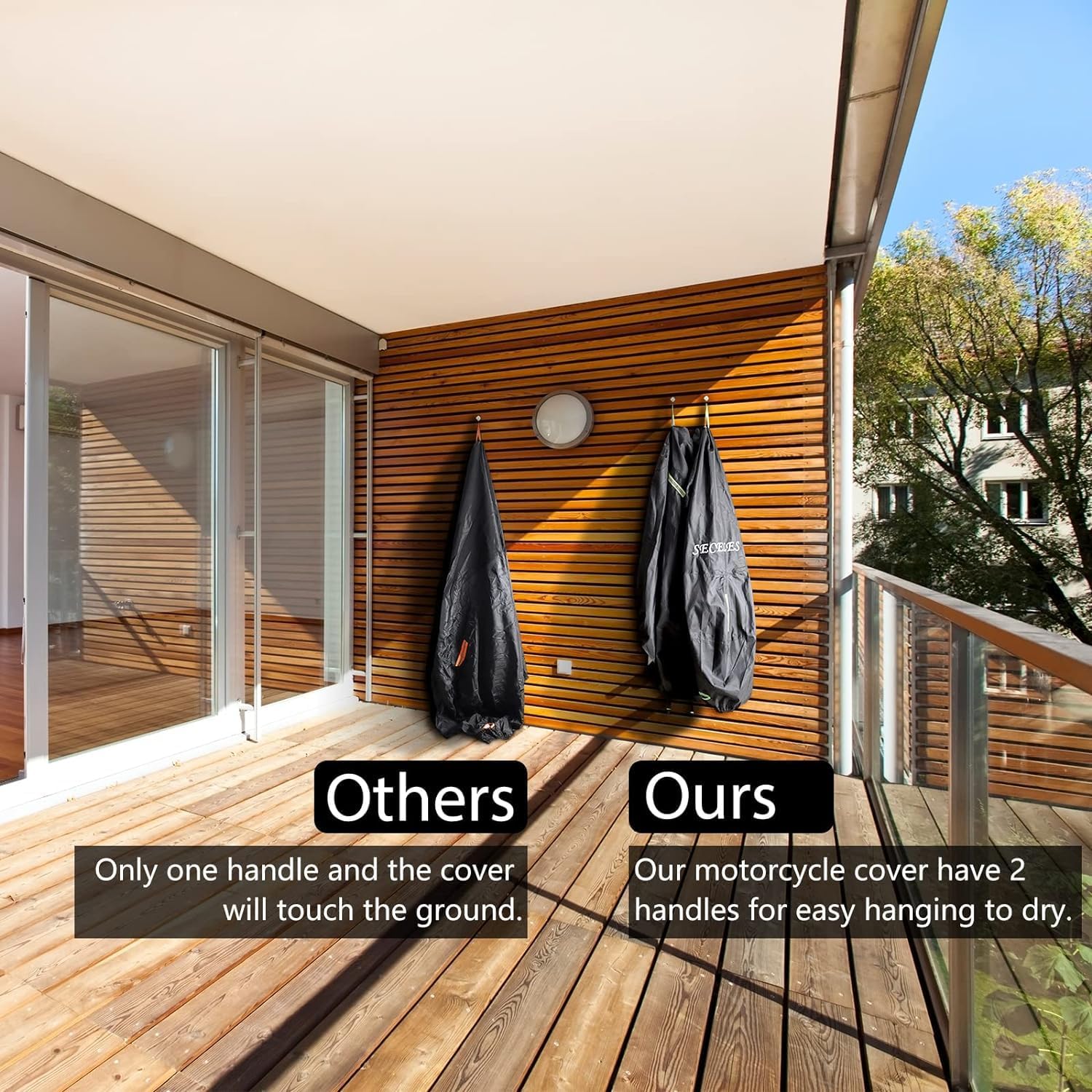 Seceles 300D Heavy Duty Waterproof Motorcycle Scooter Cover All-Season Protection