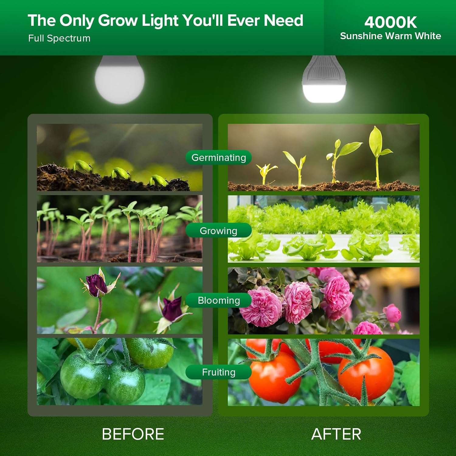 SANSI C23ZW003-V0010A27 LED Grow Light Bulb E27 10W