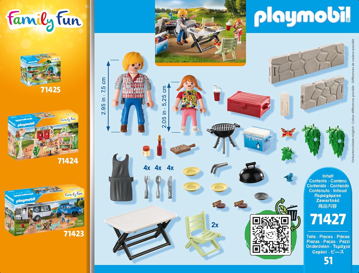 Playmobil Family Fun 71427 Barbecue Set with Grill, Table, Accessories