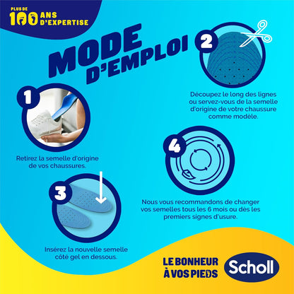 Scholl GelActiv Professional Work Insoles for Men – Shock‑Absorbing GelWave