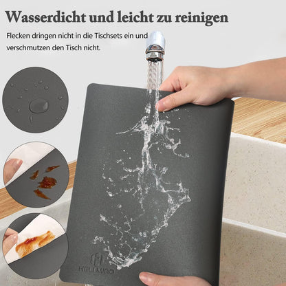 HELI MIAO Washable Heat-Resistant Leather Placemats Set of 6