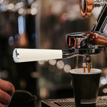 51mm Bottomless Espresso Portafilter with Alloy Handle – White