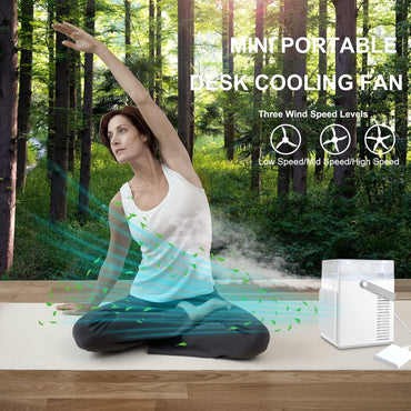 HouGariee Portable Mini Evaporative Air Conditioner Fan – USB‑C, 3 Speeds