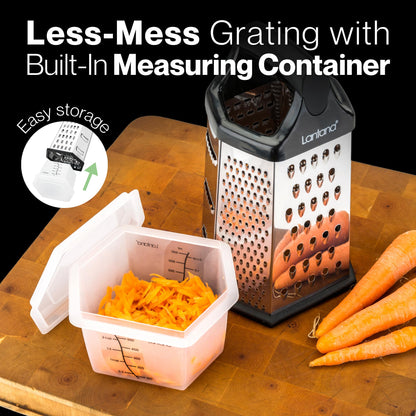 Lantana Cheese Grater Handheld Stainless Steel Box with Container