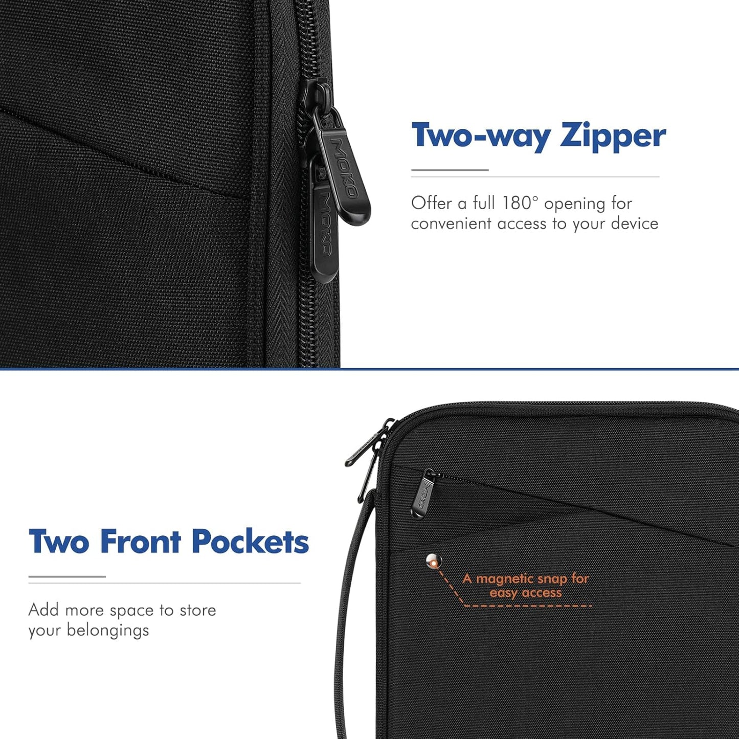 MoKo 9‑11 Inch Padded Tablet Sleeve with Carry Handle