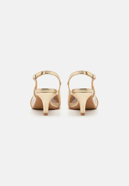 Anna Field Elegant Gold Classic Pointed Toe Stiletto Slingback Heels - Gomix Brands Outlet