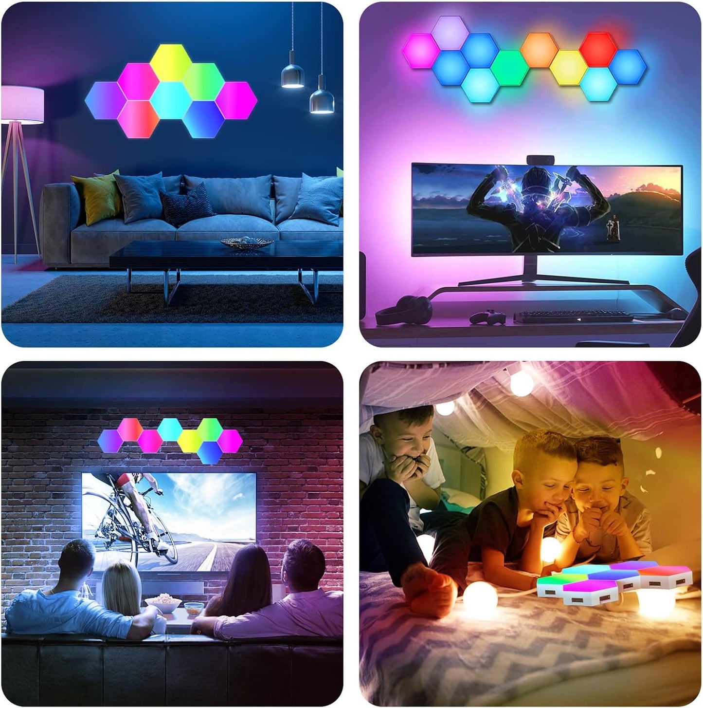 Hexagon Gaming Light Wall Lamp J1566 RGB Smart Light Panels Set