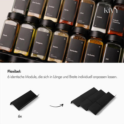 Adjustable KIVY 3‑Tier Spice Rack Drawer Insert for Kitchen