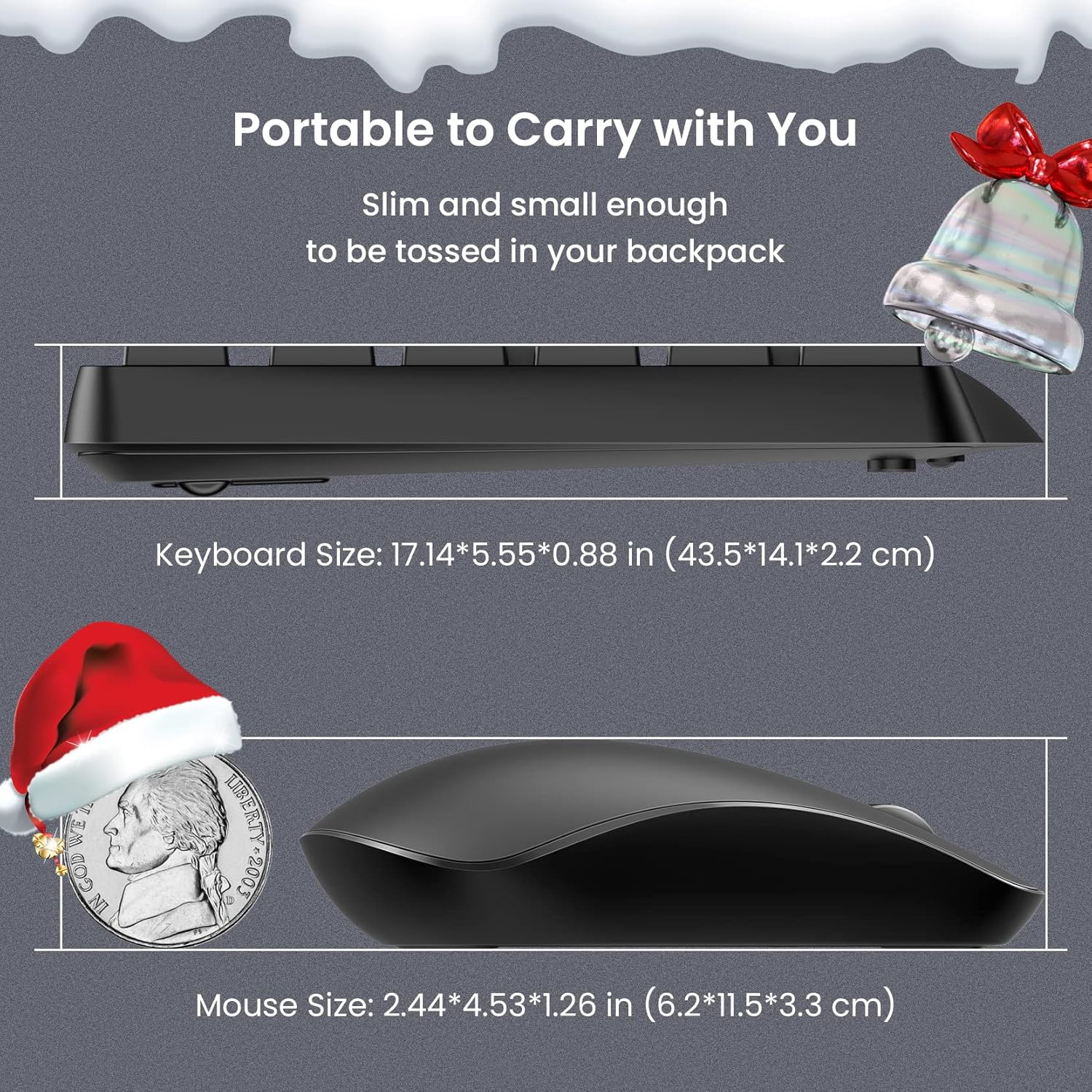 PONVIT PC230 Wireless Keyboard and Mouse Combo with Silent Click