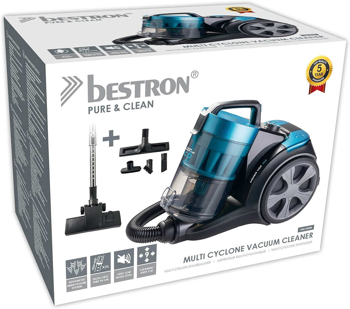 Bestron AMC2000B Multi-Cyclonic Vacuum Cleaner 700W Blue