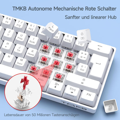 TMKB T61SE Compact Mechanical Gaming Keyboard with Red Switches