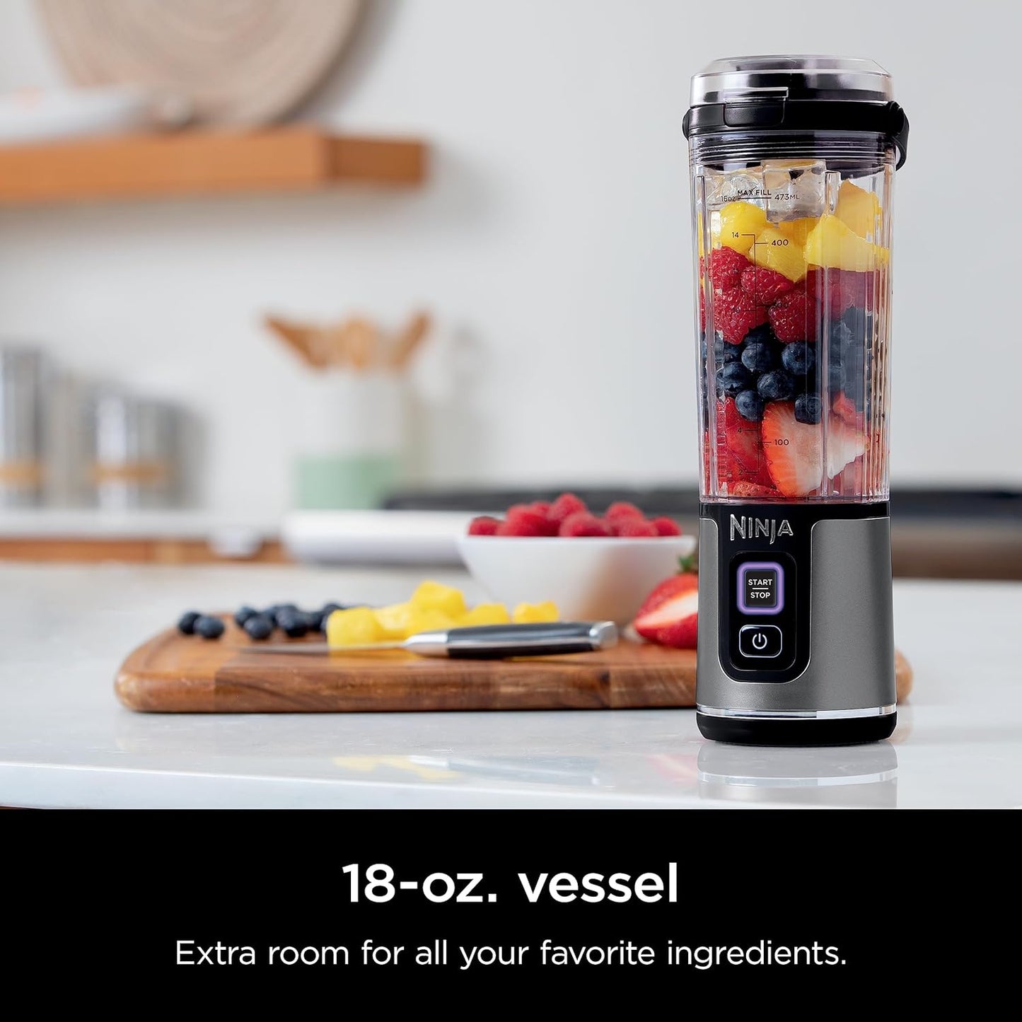 Ninja Blast Portable Blender 18oz Denim Blue Cordless USB‑C