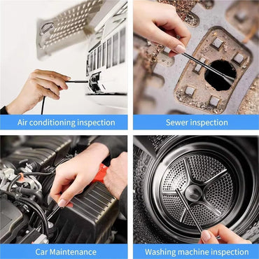 ZDAVSFR P100 Industrial Endoscope Camera 2.4-Inch IPS Screen 1080P HD Pipe Sewer Inspection Borescope IP68 Waterproof with LEDs 2600mAh for Car 15M