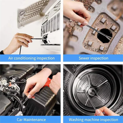 ZDAVSFR P100 Industrial Endoscope Camera 2.4-Inch IPS Screen 1080P HD Pipe Sewer Inspection Borescope IP68 Waterproof with LEDs 2600mAh for Car 15M